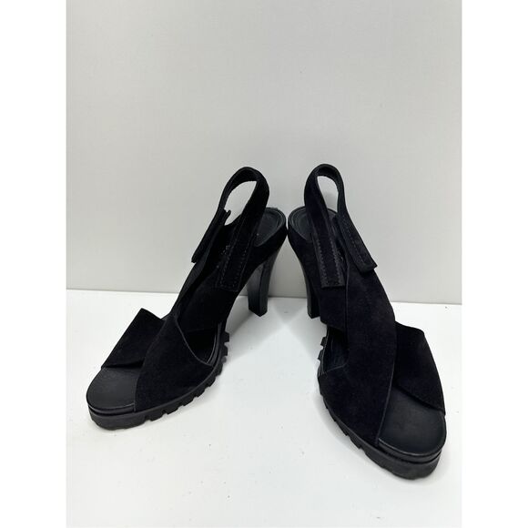 Pedro Garcia Shoes Womens Size 8.5 Black Open Toe Yuval Slingback Leather Sandal - Picture 8 of 12